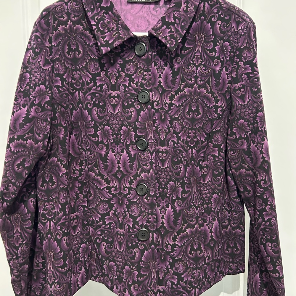 Purple & black Paisley Jacket by Briggs New York